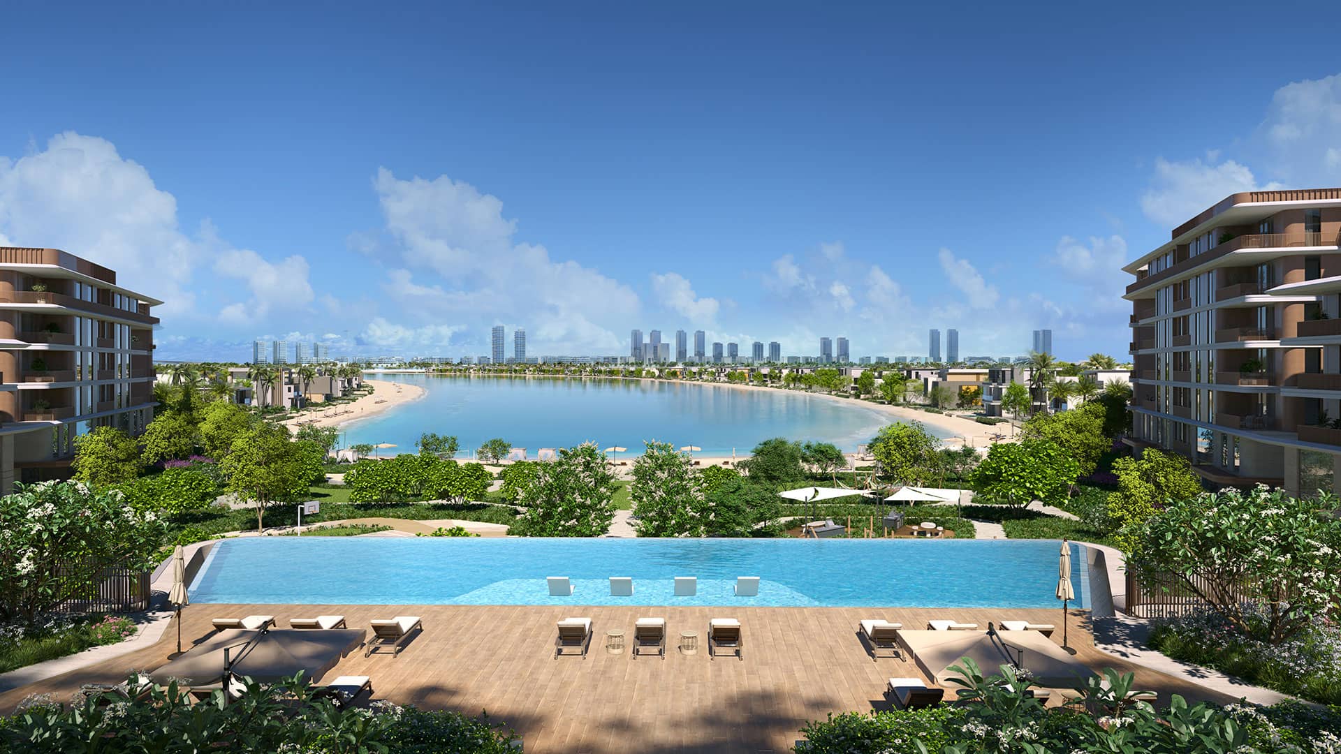 Palm Central residences and landscaped grounds