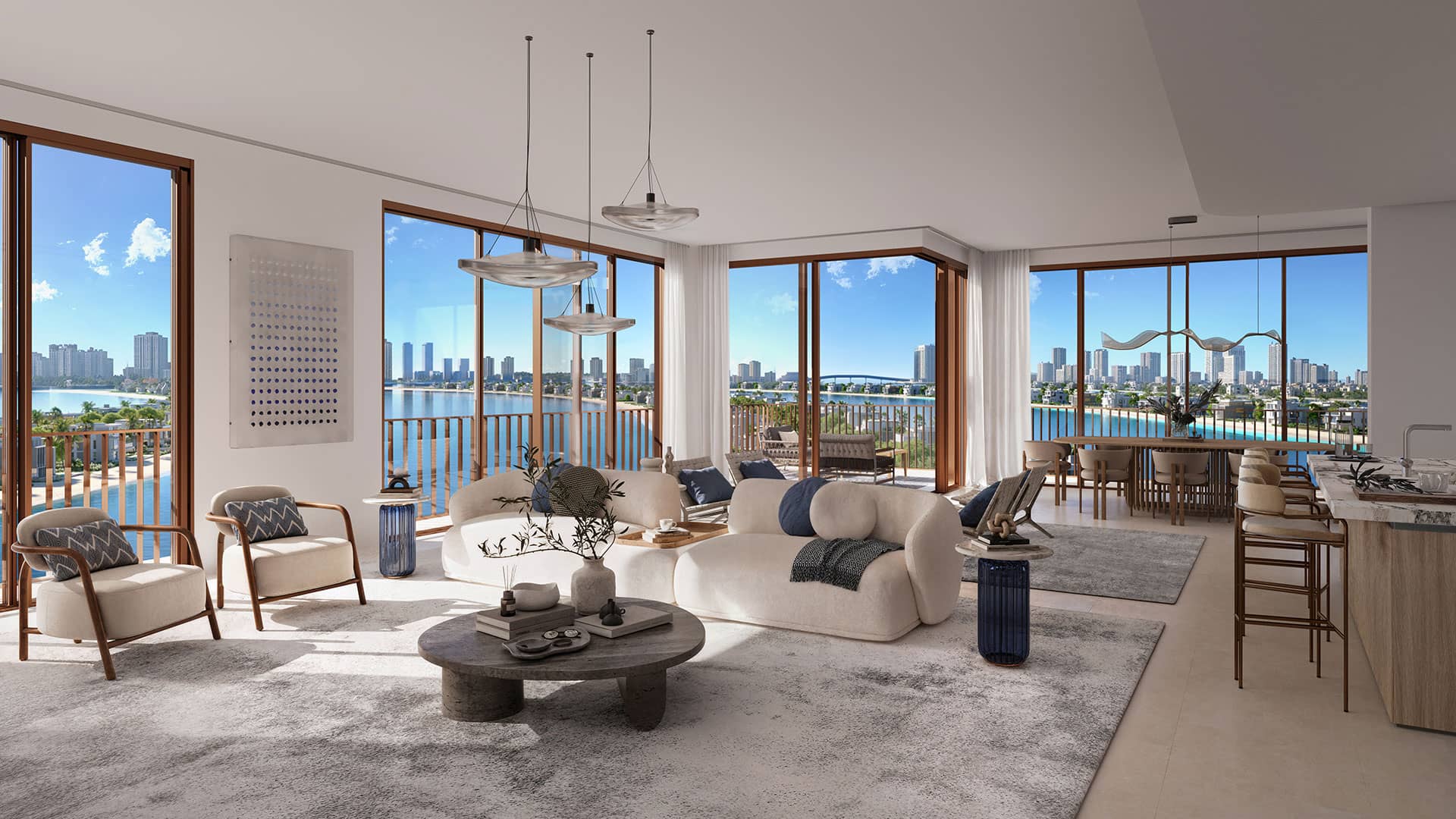 Palm Central amenity terrace at Palm Jebel Ali